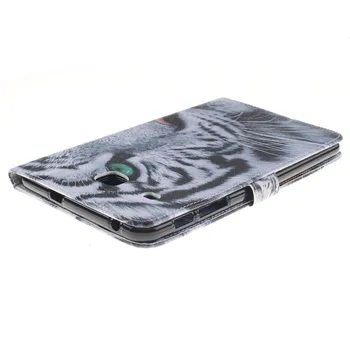 Retro Spausdinti Stovėti PU Odos Padengti Apsauginiu Odos vidinio Minkštos TPU Case For Samsung Galaxy Tab E 8.0 T377 T375 SM-T377V Tablet