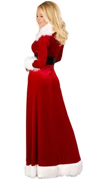 Seksualus apatinis trikotažas Ponia Deluxe Kalėdų Senelio Kostiumas Moteriški Miss Tėvas Kalėdos, Kalėdos ilgai Šalies Fancy Dress ZL748 41324