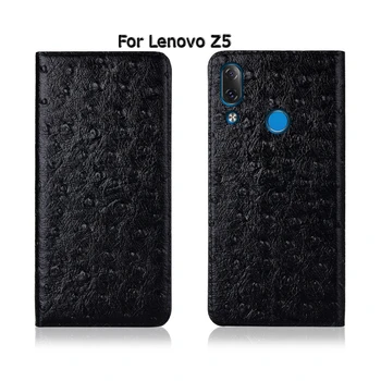 Stručių Tekstūros Atveju Lenovo Z5 Pro Z5s GT Dangtelį, Apversti Stovėti Kortelių Lizdai Originali Odinis Telefono dėklas