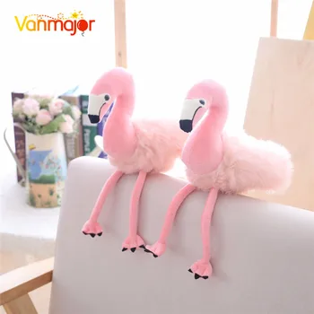 Vanmajor 1Pcs 32cm Flamingo Paukščių Pliušinis Keychain iškamša Gyvūnijos Kolekcines, Minkštas Pliušinis Žaislas, Lėlė Gimtadienio Dovana Girl 9261
