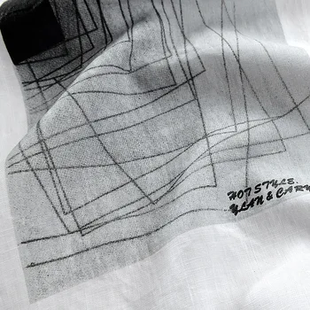 Vyriški spausdinti trumpas rankovės marškinėliai su modelio baltos vasaros atsitiktinis marškinėliai vyrams, lino medvilnės o-kaklo trišakiai ir viršūnes vyrų 2018