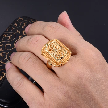 Wando Islamo Aukso Spalvos Žiedas, Moterų Dalyvavimas vestuvių Kalėdų dovana žiedas Aukso Spalvų keičiamo dydžio aukso žiedas Helovinas dovana 10045