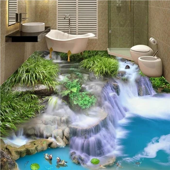 Wellyu Individualų didelės freskos pvc, atsparus vandeniui 3D krioklys kambarį vonios kambario grindų storio dilimui grindų 25483
