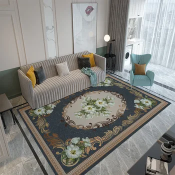 Šiaurės įėjimo miegamųjų namo spausdinti kambarį kilimas modernios geometrinės sofa-lova, kavos staliukas antklodė