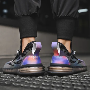 Šviesą atspindinčios high-top kvėpuojantis atsitiktinis vyriški batai, lengvi didelio dydžio sportiniai bateliai Zapatos Hombre lauko vaikščiojimo batai nauji 10370