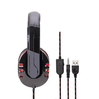 Žaidimas Stereo laisvų rankų įranga laidinė žaidimų ausinės per ausis su mikrofonu, Balso kontrolės nešiojamas kompiuteris PC gamer